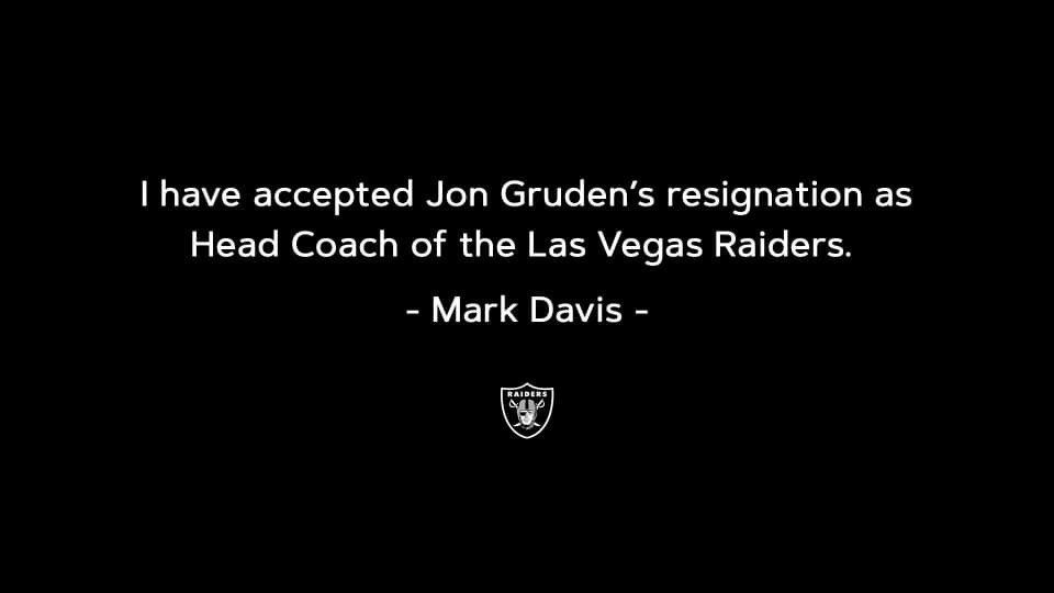 Jon Gruden Resigns