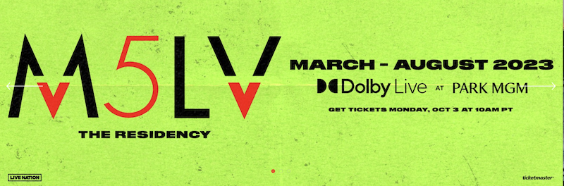 Maroon 5 Announce Residency at Park MGM