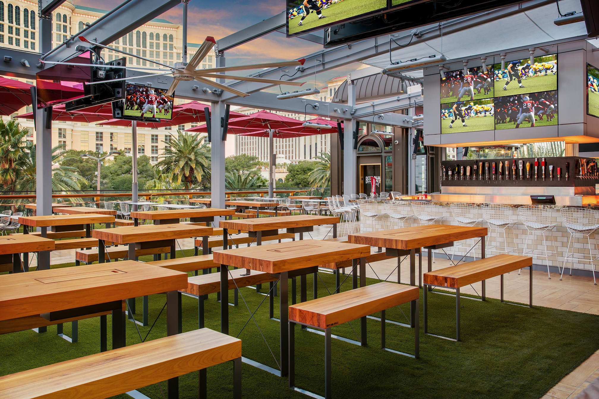 Image of Beer Park bar and seating area at Paris Las Vegas