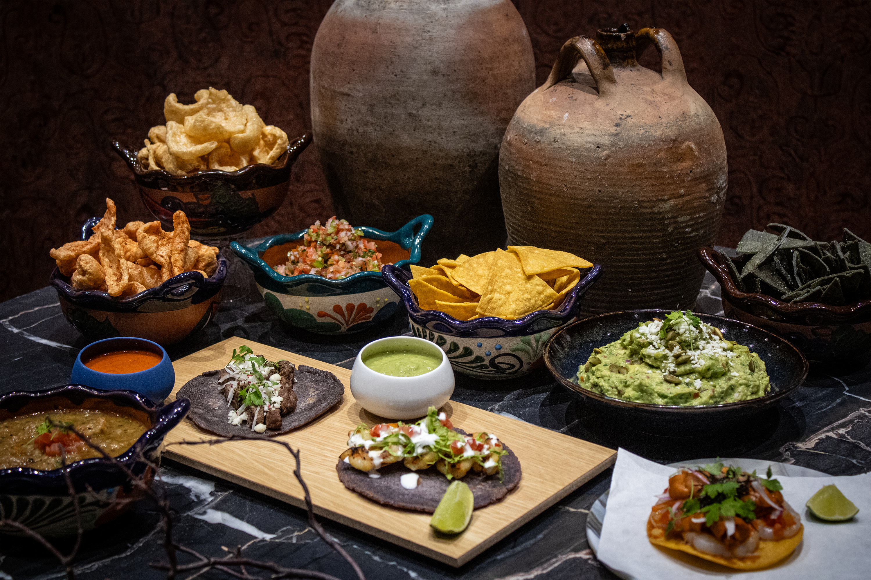 Image off food offerings at Siempre J.B. at UnCommons in Las Vegas