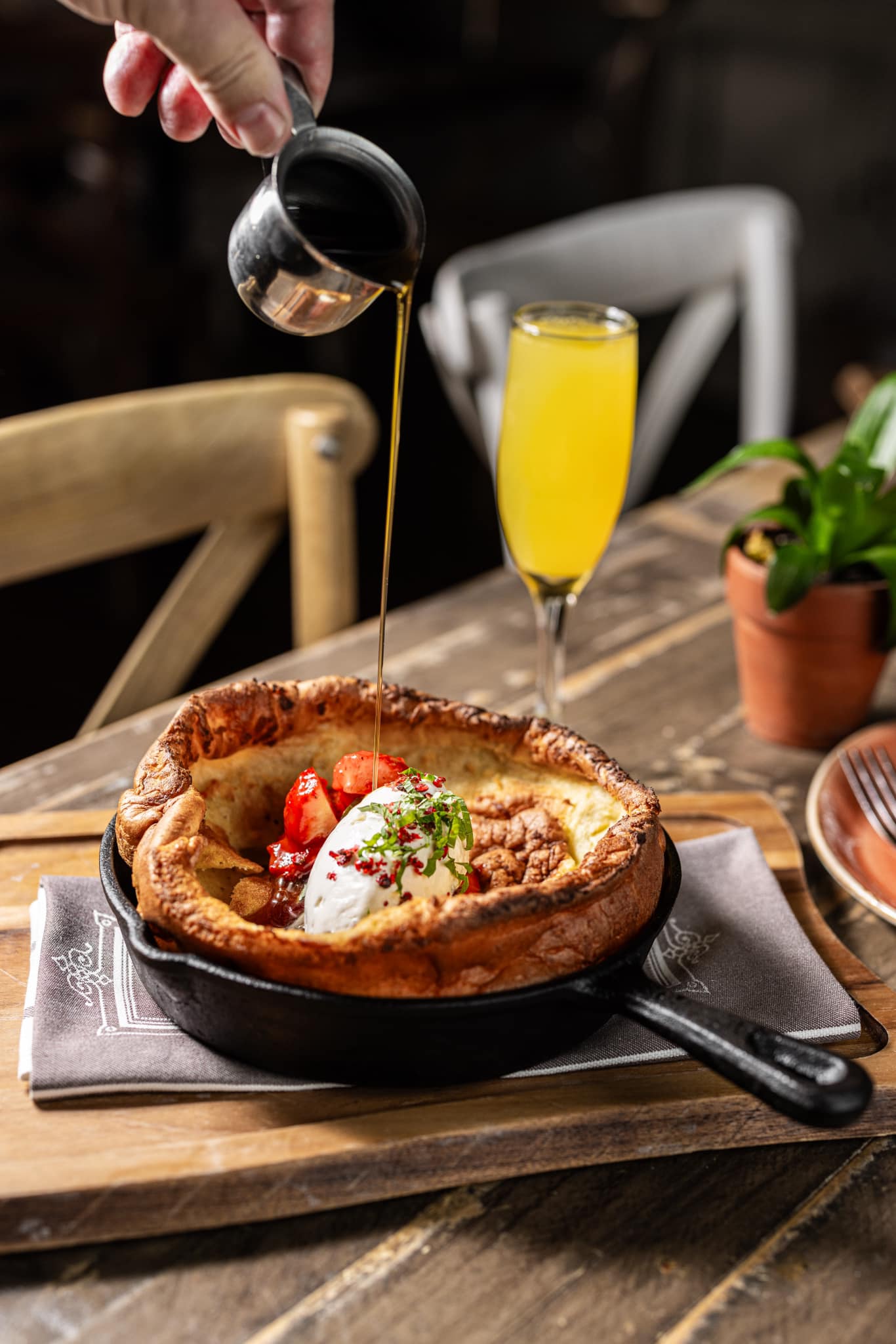 close-up of breakfast dish 