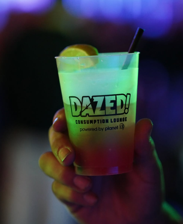 closeup of drink at dazed consumption lounge 